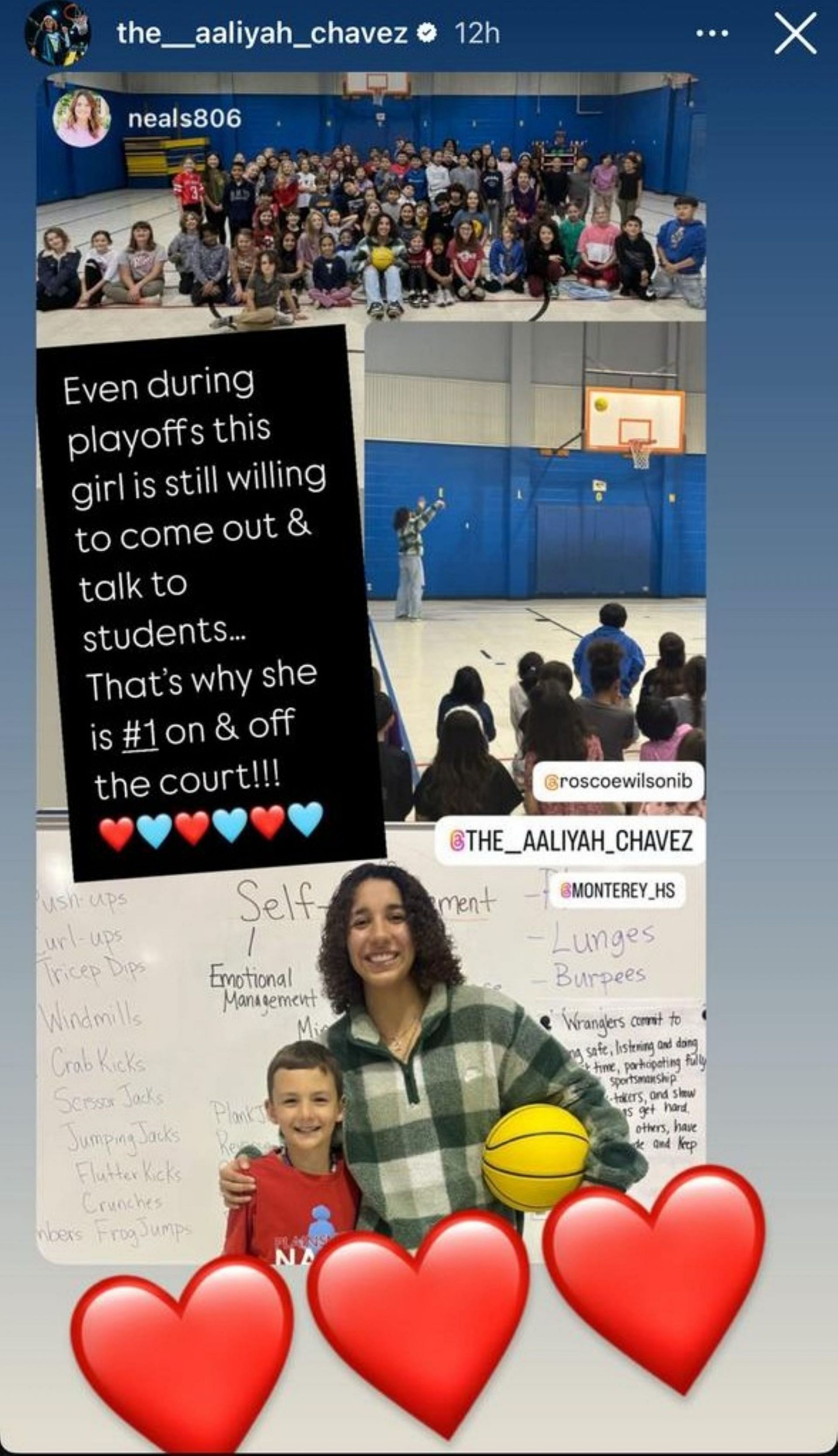 IN PIC: Fan appreciates No. 1 recruit Aaliyah Chavez for spending time with him "even during playoffs" (Image: __the_aaliyah_chavez)